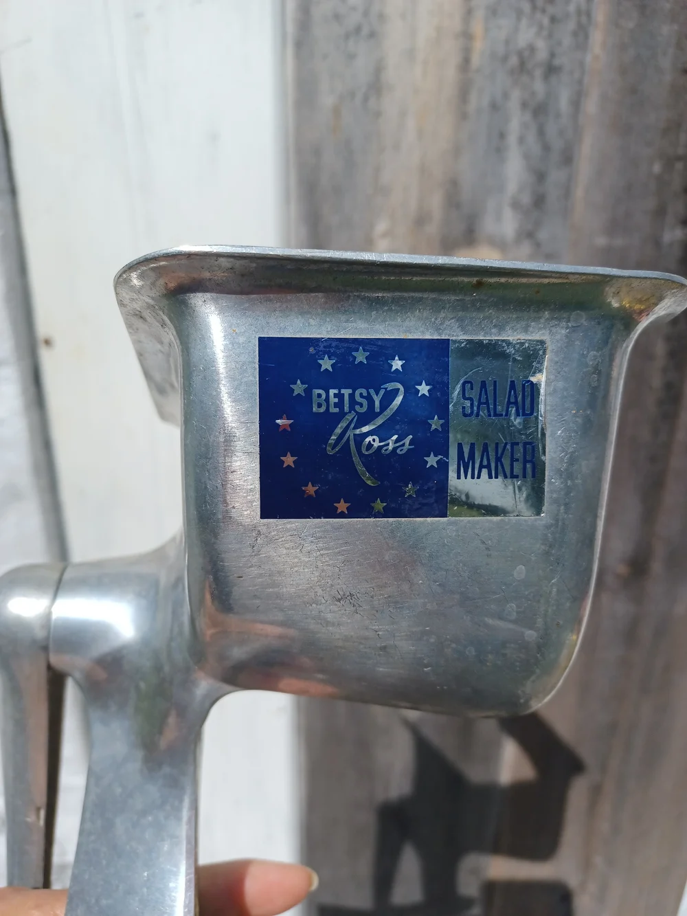 Vtg Betsy Ross Manual Rotary Vegetable Grater/ ProcesorFood -Silver